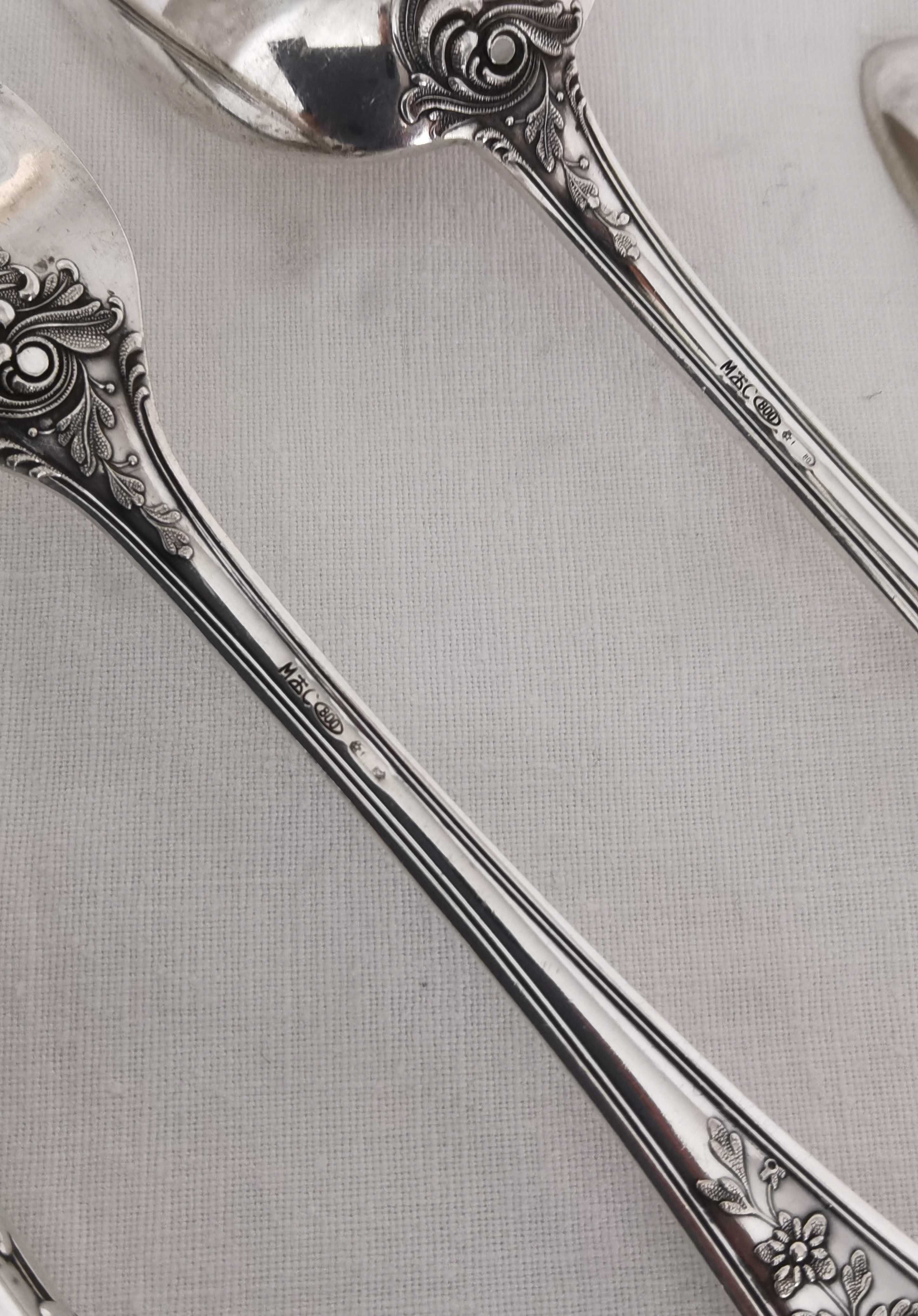 Tacamuri din argint masiv 800 rococo