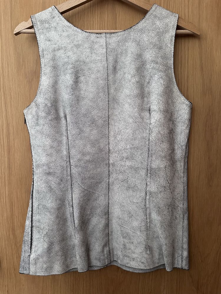 ANN DEMEULEMEESTER уникален топ от кожа