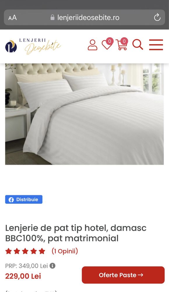 Lenjerie pat alba NOUA bumbac 100% damasc tip hotel