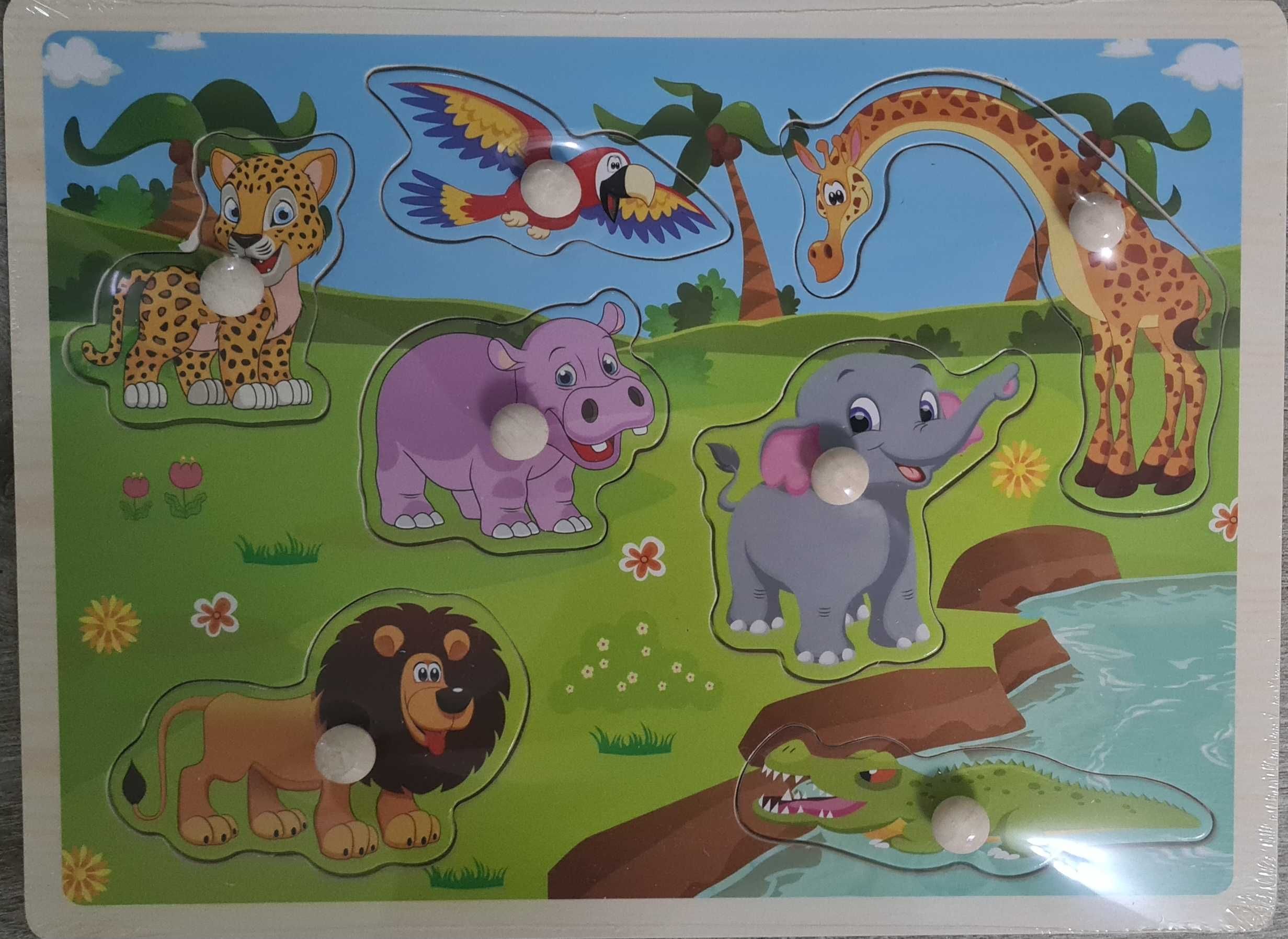 Set de 4 puzzle uri de lemn incastru. Puzzle uri de lemn educative