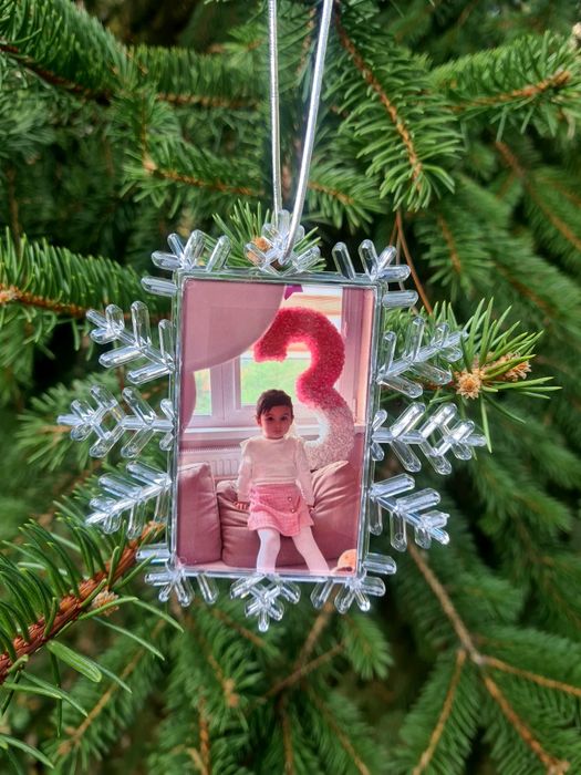 Коледна топка висулка за елха със снимка