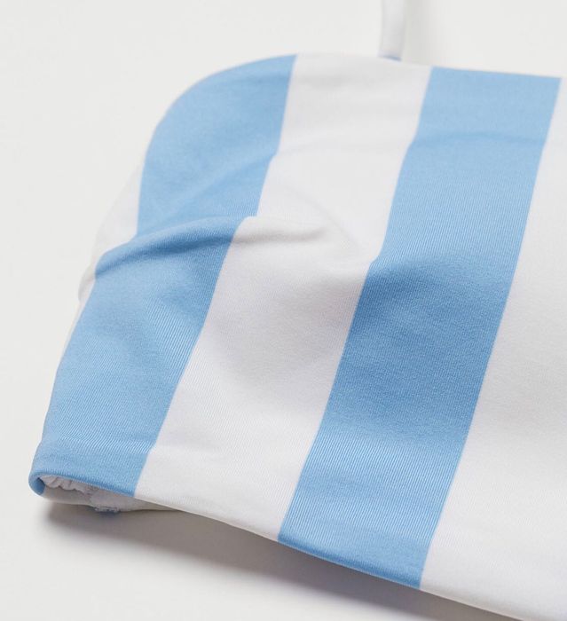 Нов красив разделен Брутален синьо бял бански горнище и долнище