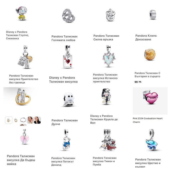 Талисмани Пандора Pandora Нови колекции модели 2025
