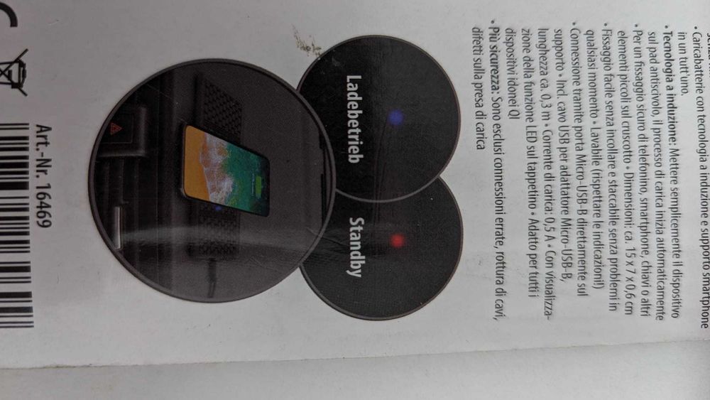 Încărcător cu inducție cu suport antiderapant pentru mașină