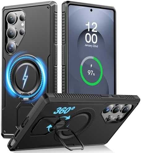Samsung Galaxy S25 Ultra кейс MagSafe 360° стойка удароустойчив калъф