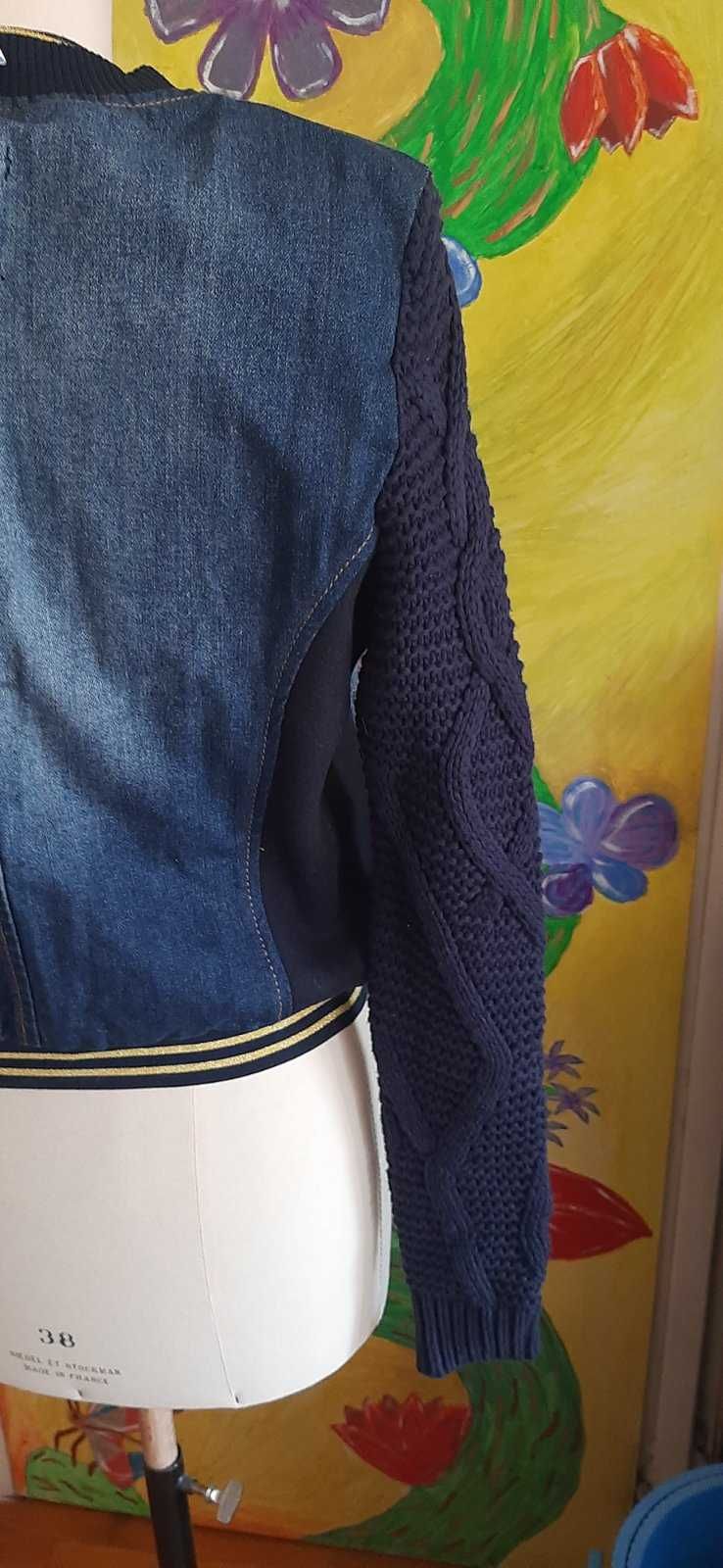 Дамско дънково яке с декорация пачуърк  Desigual