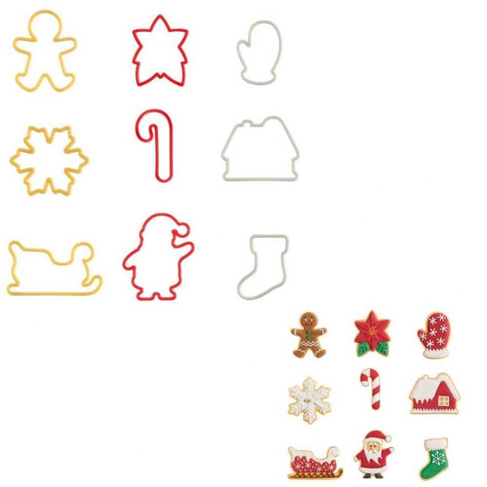 Комплект форми за сладки 9 броя, коледни