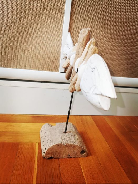 Антикварна декоративна рибка фигура на стойка рециклирани материали