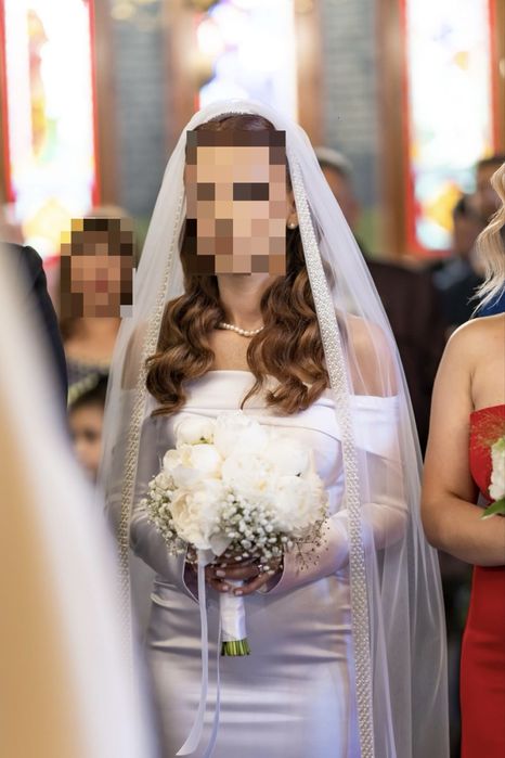 Rochie de mireasa matase si voal