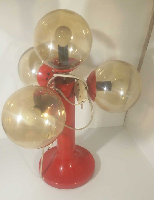 Ретро чеверна настолна лампа с 4 крушки VEB EGEM Halberstadt space age