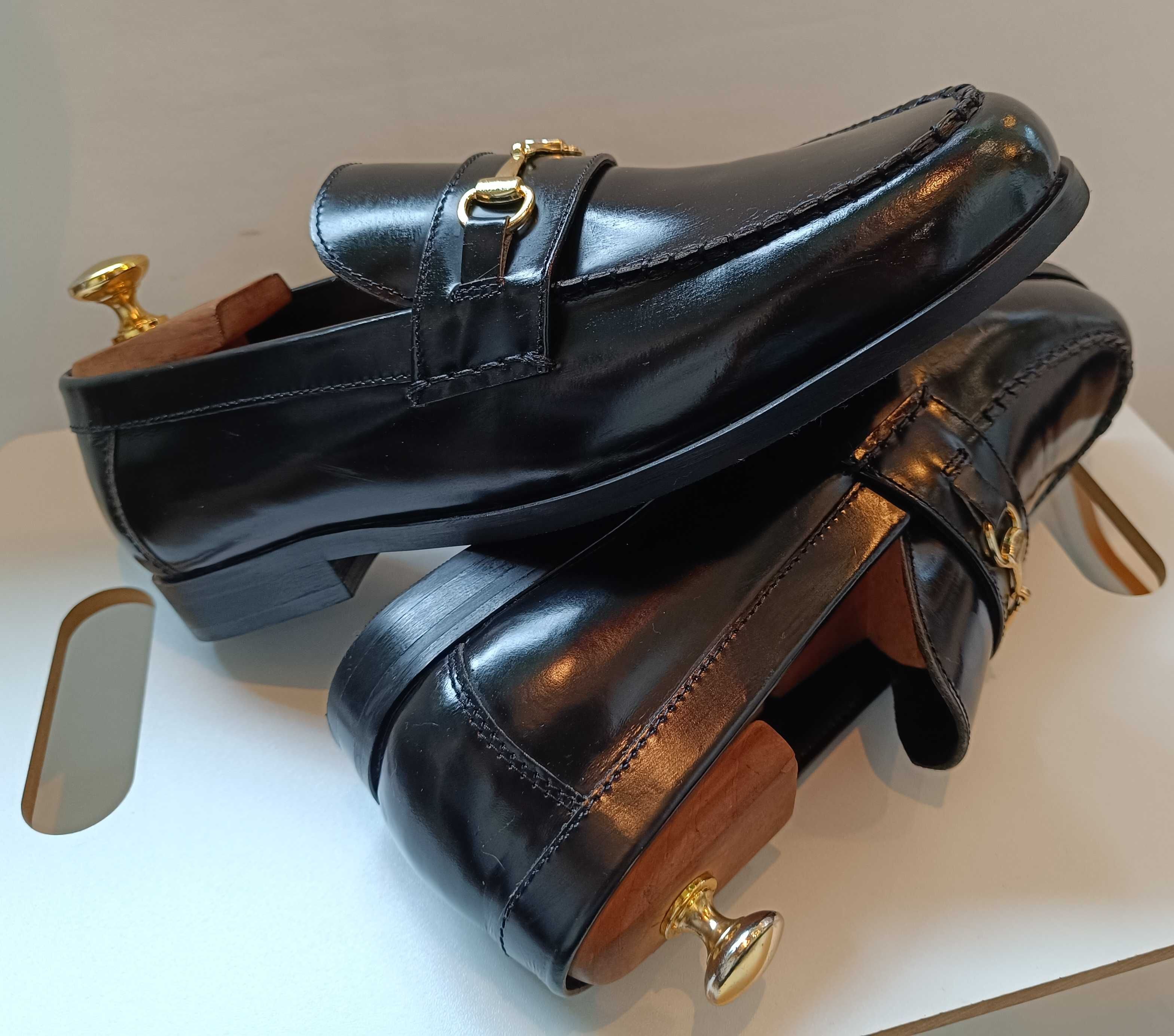 Pantofi loafer 42 42.5 premium ZIGN NOI piele naturala lucioasa