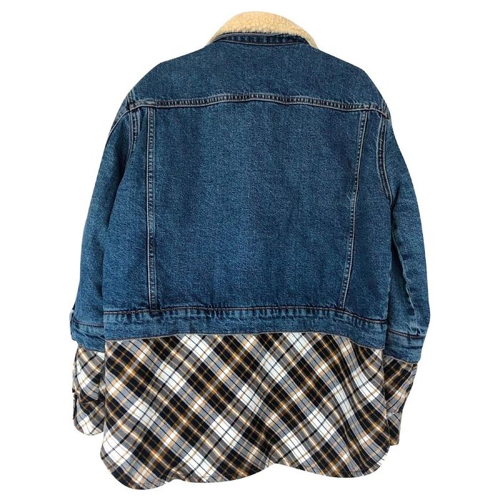 Яке Maje “Trompe-L’oeil plaid and denim jacket”