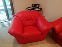 Set fotolii piele compus dincanapea extensibila și 2 fotolii fixe