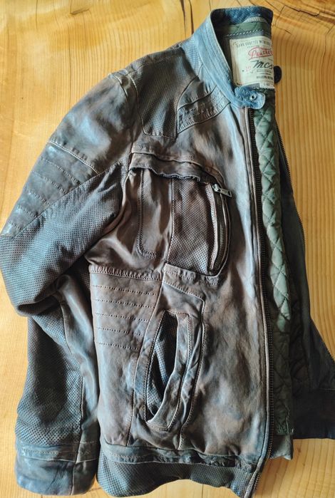 Мъжко Винтидж Cafe Racer  Mesh кожено  яке MCS Marlboro Classics Л