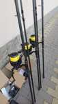 3 lansete shimano tx2, 3.66m/3,5lb, 3 mulinete daiwa 23 emblem 35scw