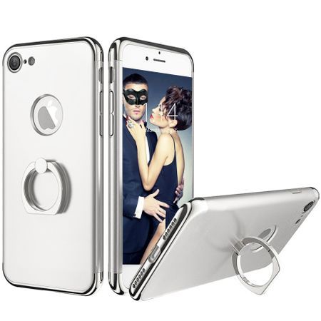 Husa pt Iphone 7 ofera protectie 3in1 Ultrasubtire - Lux Silver S Ring