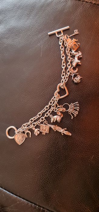 Brățară argint masivă charmuri 70g okazie