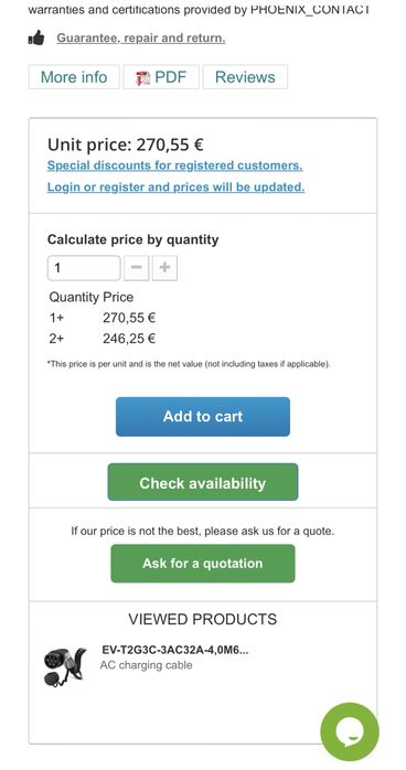 Cablu profesional de încărcare EV Phoenix Contact