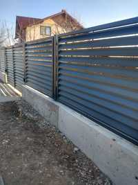Garduri din panouri stil jaluzele,sipcă metalică,tablă,BCA