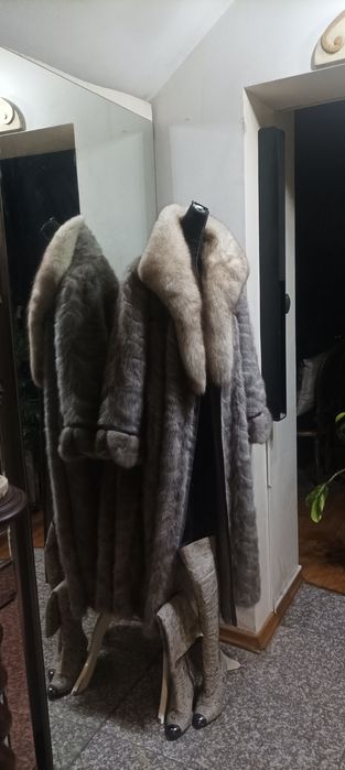 Бутиково Дамско палто - Сребърен ВИЗОН и Полярна ЛИСИЦА