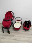 Carucior Peg Perego 4 in 1 Rosu, Sport, Scoica, Landou, Baza ISOFIX
