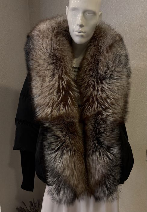 Geaca fâș cu guler de blana naturala detasabil