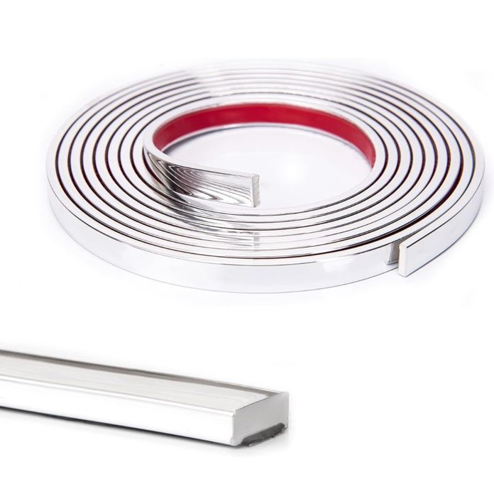 гъвкава самозалепваща се винилова лайсна 3м цвят неръждаема стомана