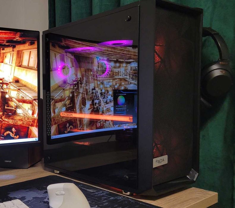 carcasa middle tower fractal design meshify c tempered glass fumuriu