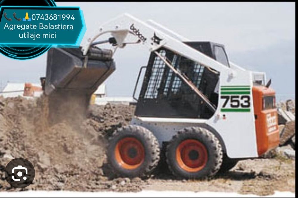 Nisip Balast Piatra Bobcat Miniexcavator