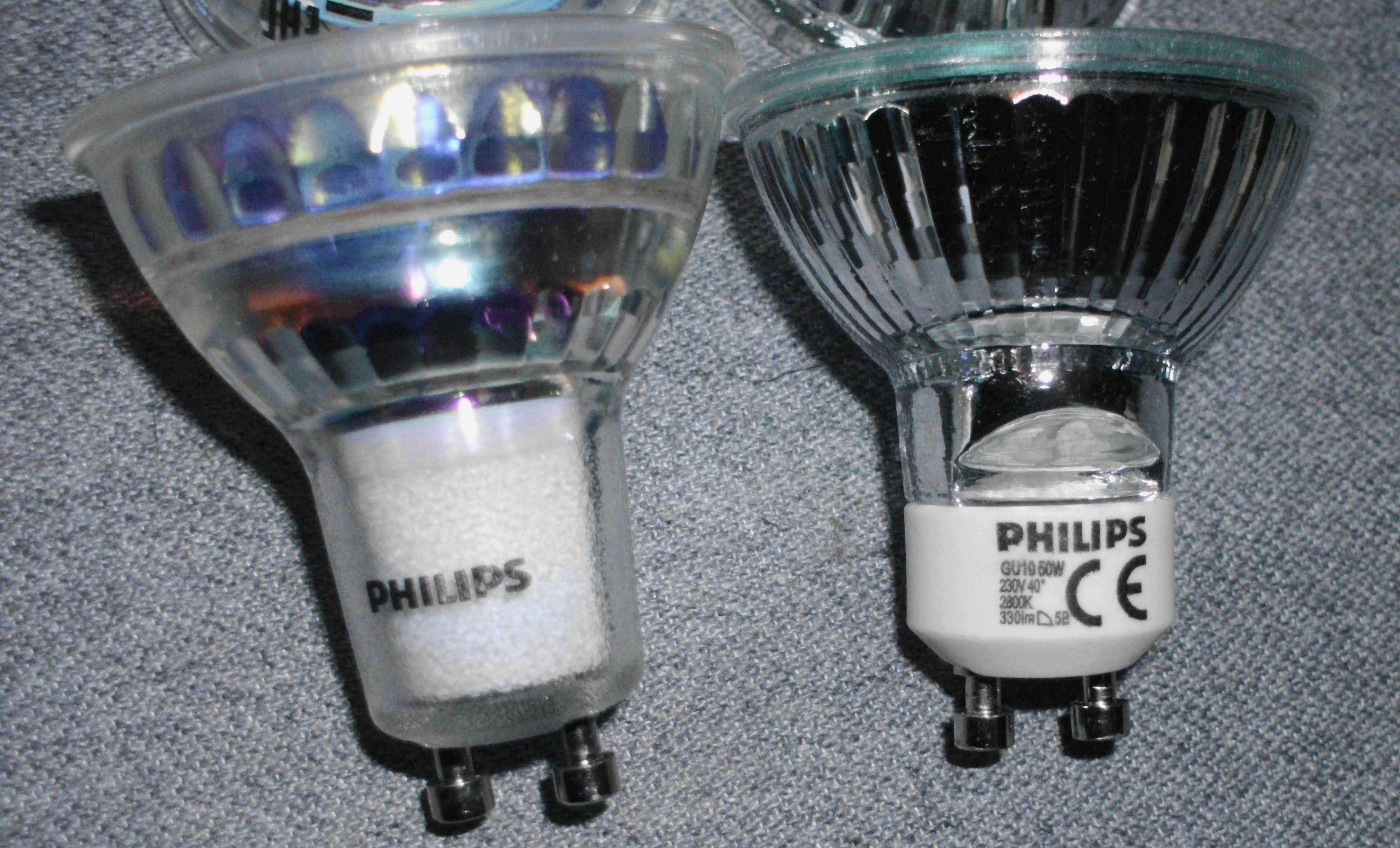 лампочки Philips под патрон GU10 led и galogen 13 штук