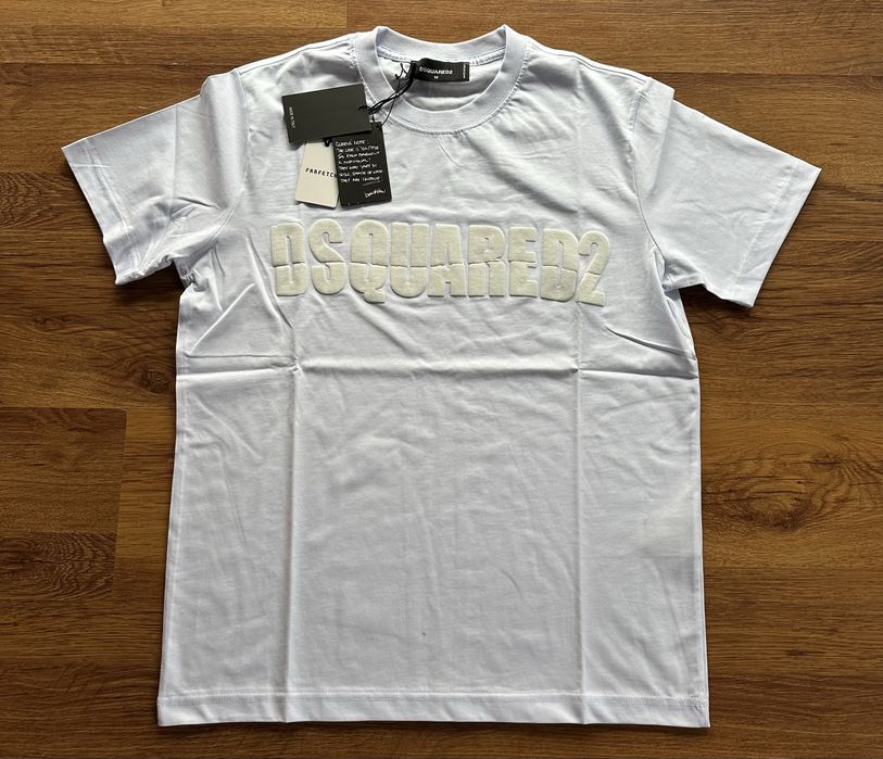 Мъжка,памучна,бяла тениска Dsquared