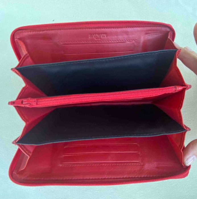 Pierre Balmain Superb Portofel Vintage Orizontal Piele Rosu Original