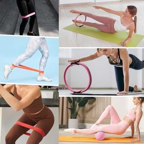 Нов Комплект за Пилатес с ринг 40 см, топка и 3 ластика за тренировка