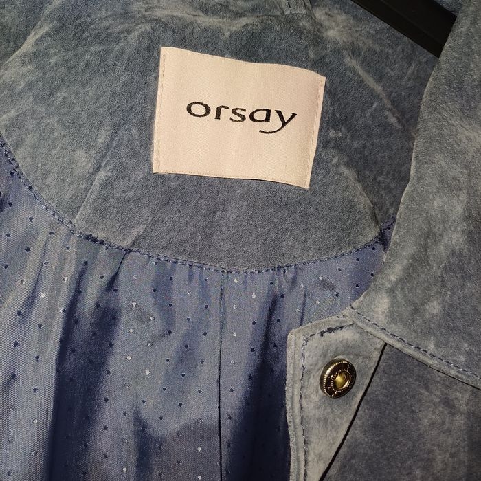 Orsay светло синьо яке от естествена кожа  Л