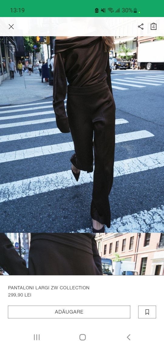 Pantaloni cu talie inalta Zara .