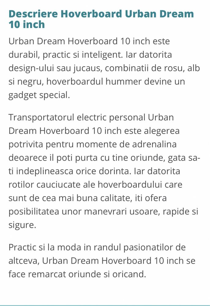 Hoverboard urban dream10inci