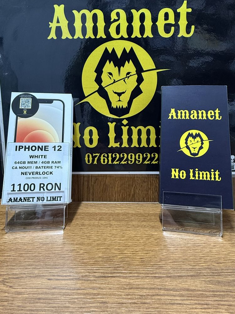 iPhone 12 White 64GB Ca Nou Full Box Garantie 1An si Folie silicon.