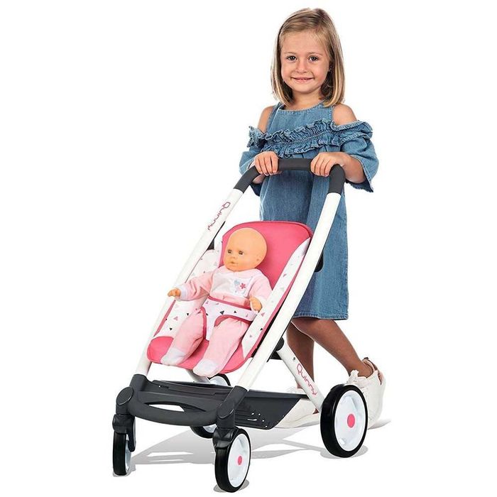 Carucior pentru papusi Smoby Quinny Combi 3 in 1 roz