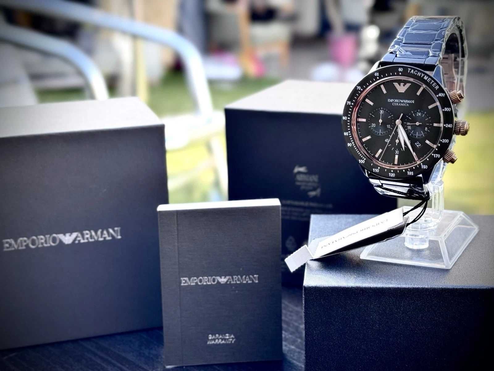 Emporio Armani – Мъжки хронограф от керамика, чисто нов с етикети
