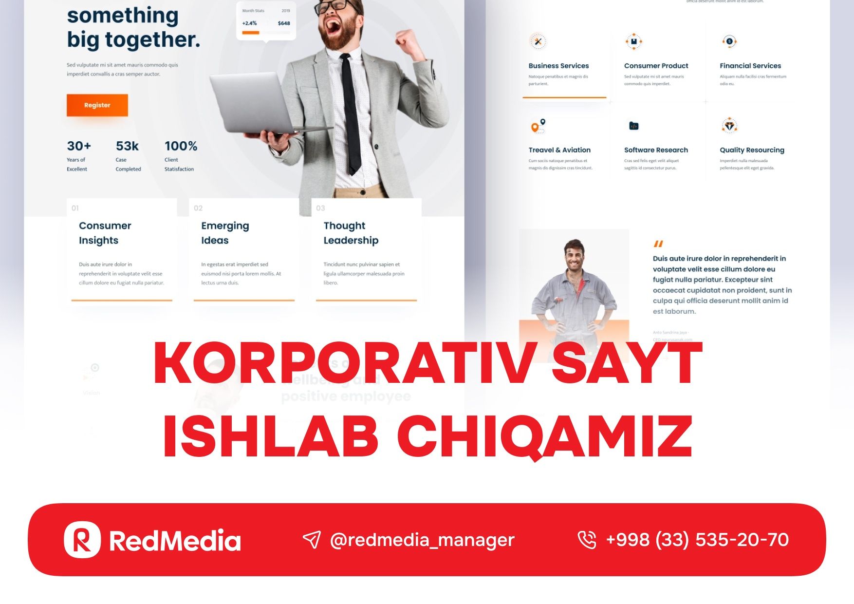 Onlayn do'kon, korporativ veb-saytlar va CRM tizimlarini ishlab chiqis