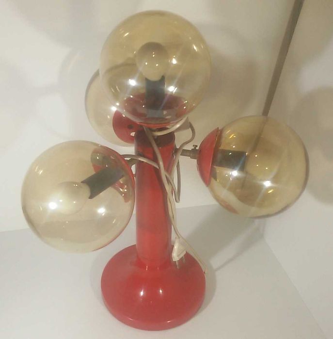 Ретро чеверна настолна лампа с 4 крушки VEB EGEM Halberstadt space age