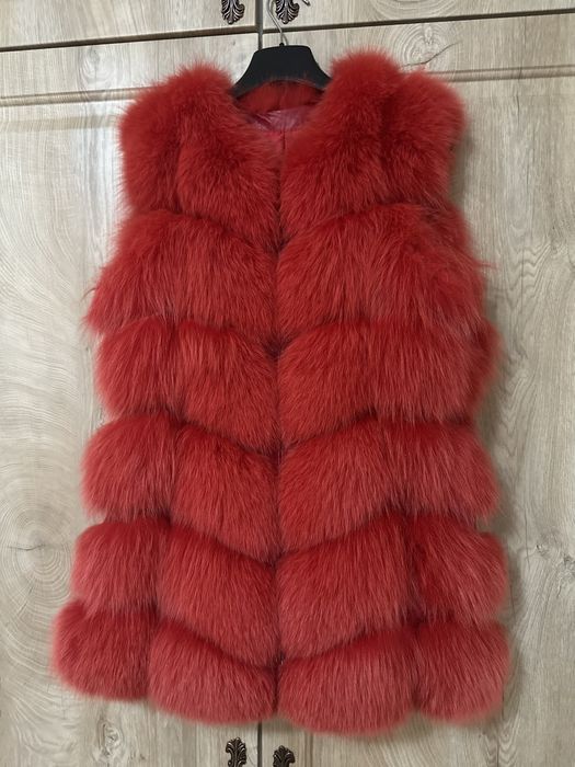 Vesta blana naturala vulpe rosie