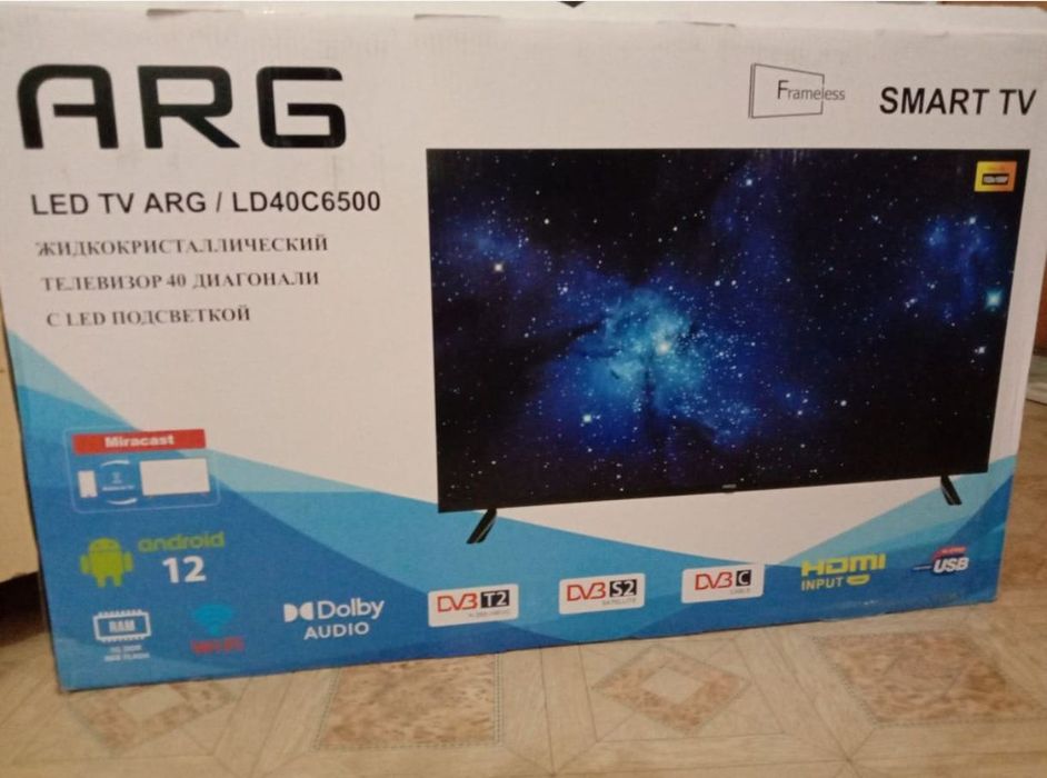 Смарт телевизор ARG 102 см smart tv WiFi YouTube