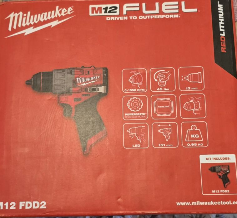 Masina de găurit  Milwaukee M12FDD2