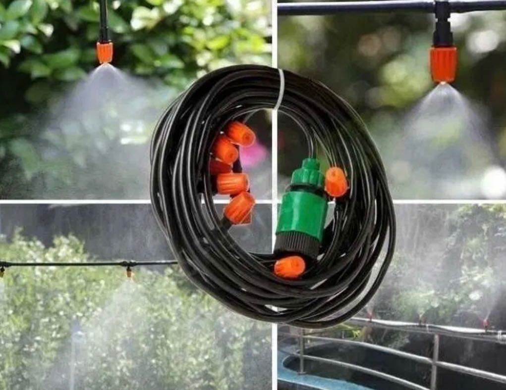 Система ВОДНА МЪГЛА, маркуч с дюзи, охлаждане пръскане вода WATER MIST