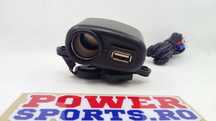 Priza moto atv snowmobil 12v + usb incarcator