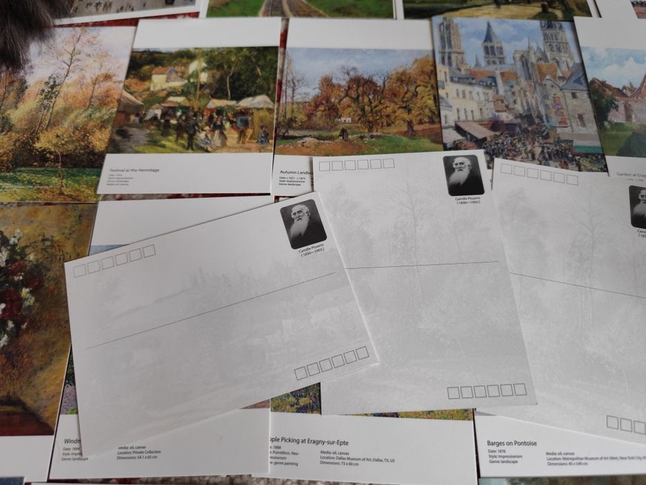 Set 30 bucăți cărți poștale Van Gogh, Pissarro, Utamaro