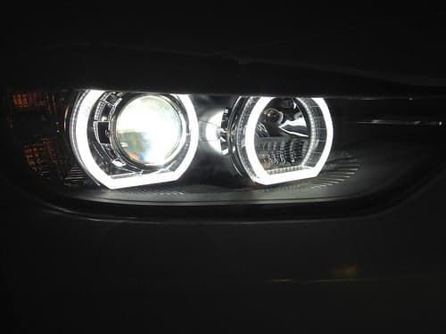 Lupe Morimoto+Kit Xenon +Angel eyes DTM OEM Led SAMSUNG BMW F30