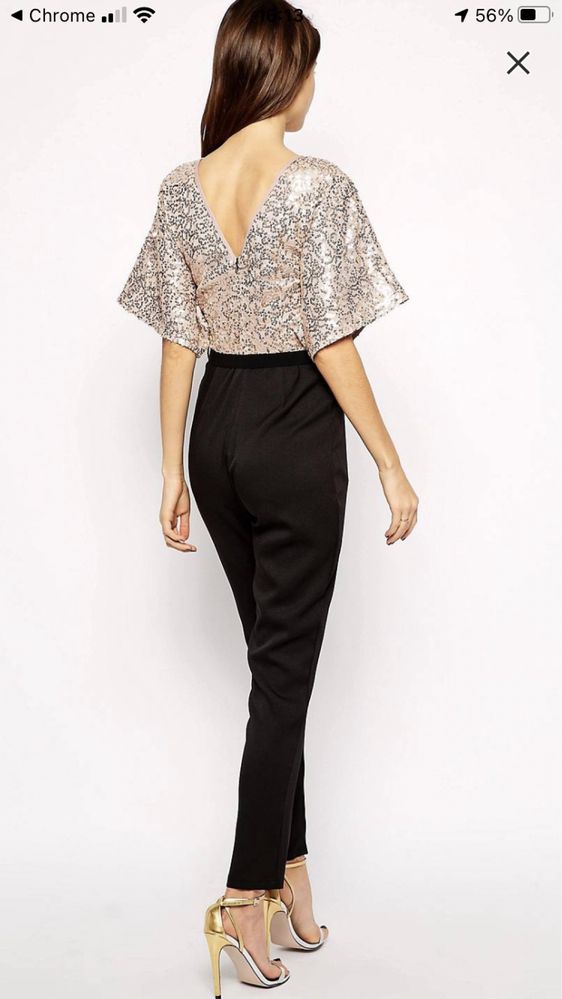 Гащеризон asos / Little Mistress kimono sleeve sequin top