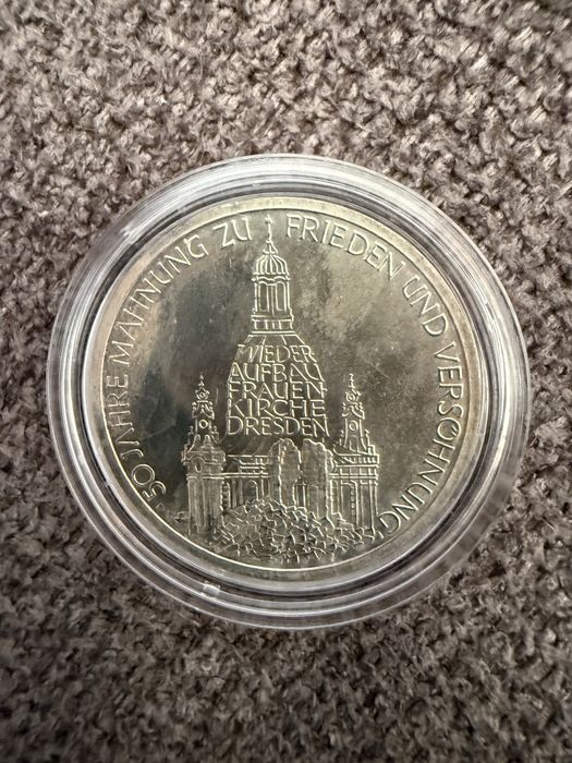 10 Марки Германия 1995 г. 15гр. Сребро - 50 години мир.